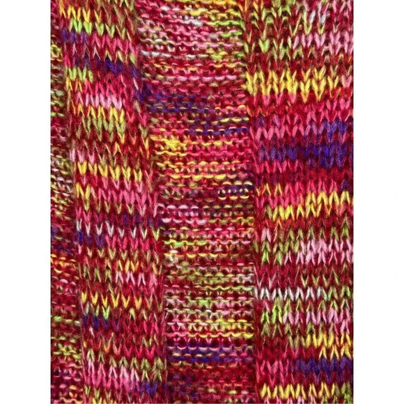 Y2K Bobbie Brooks Multicolor Knit Sweater Midi Dress Large Pockets Space Dye - Picture 3 of 9